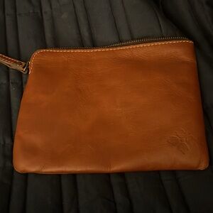 Patricia Nash Brown Leather Square Wristlet